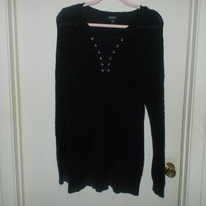 Torrid Lace Up Sweater Black Size 3 (3X)